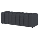 Summer Fabric Upholstered Tufted Accent Bench Charcoal