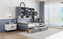 Daybed With All-In-One Cabinet And Shelf
