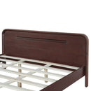 Pine Solid Wood Queen Size Bed, Dark Walnut by HouseOfZazla