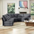 5 Seater L Shaped Sectional Sofa With Curved Corner, 7 Pillows by HouseOfZazla