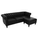 U-style 85" Modern 4-Seater L-Shaped Sectional Sofa with Storage Ottoman