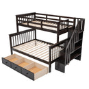Stairway Bunk Bed With Storage And Guard Rail For Bedroom by Unique Piece Furniture