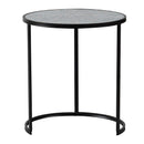 Round End Table, Stacking Side Tables With Sturdy Metal Frame For Small Space, Living Room, Office (Set of 2) - Black by HouseOfZazla