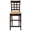 Upholstered Counter Height Stools (Set of 2) - Brown / Beige