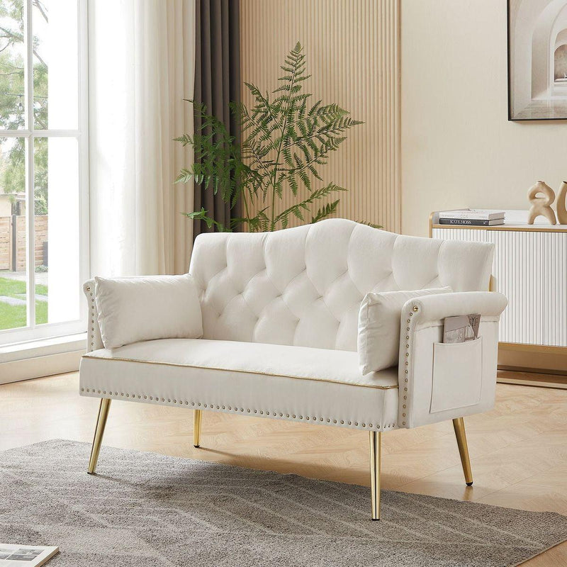 CREAM WHITE 2 SEATER SOFA