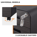 3 Drawer Mobile File Cabinet Under Desk Office, Simple Style Versatile Storage Cabinet For Legal / Letter / A4 Files, 5 Wheel Design Anti-Tilting Cold Rolled Steel Waterproof Moisture-Proof by HouseOfZazla