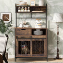 Furniture Style 2 In 1 Pet Friendly Dog Crate Composite Desk Hutch - Rustic Brown by HouseOfZazla