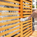 Outsunny Wood Air Conditioner Fence, Outdoor Privacy Screen Potting Table with Shelves by HouseOfZazla