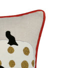 Halloween Pumpkin Embroidered Throw Pillow – Spooky Polka Dot
