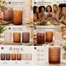 Hobnail Drinking Glasses, Venus Colors Beaded Tumbler | Set of 6 by The Wine Savant