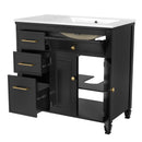 Modern Bathroom Vanity With Ceramic Sink, Freestanding by HouseOfZazla