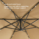 Outdoor Cantilever Patio Umbrella with 32 LED Lights, 10 ft