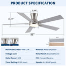 Low Profile Flush Mount Intergrated LED Ceiling Fan With Light And Reversible Quiet Motor by HouseOfZazla
