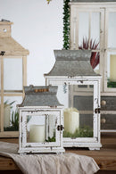 Wooden Candle Lantern Decorative Set of Two for Indoor and Outdoor Use
