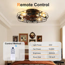 19.7" Industrial Caged Ceiling Fan with Light by HouseOfZazla