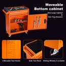 Tool Chest, 5 Drawer Rolling Tool Storage Cabinet With Detachable Top Tool Box, Liner, Universal Lockable Wheels, Adjustable Shelf, Locking Mechanism, Metal Tool Cart For Garage Workshop by HouseOfZazla