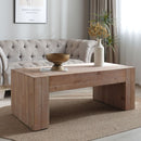 Modern Farmhouse Living Room Block Leg Coffee Table by HouseOfZazla