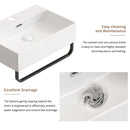 White Vessel Sink with Towel Rack