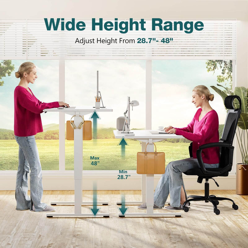 Walker Edison | White Electric Height Adjustable Standing Desk