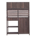 Potting Bench With 5 Drawer Storage And Slatted Back Panel, Garden Workstation - Brown by HouseOfZazla