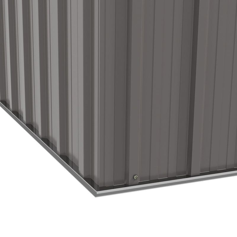 6' x 4' Metal Lean to Garden Shed, Outdoor Storage Shed, Garden Tool House with Double Sliding Doors, 2 Air Vents for Backyard, Patio, Lawn, Gray