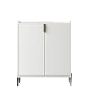 2 Door Wine Bar Cabinet With Adjustable Shelf, Soft-Closing Hinges, And High Feet - White by HouseOfZazla