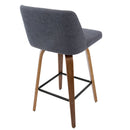 Toriano - Mid Century Modern Fixed Height Counter Stool & Square Footrest (Set of 2) by Unique Piece Furniture