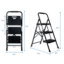 3 Step Ladder Folding Step Stool with Wide Anti-Slip Pedal by HouseOfZazla