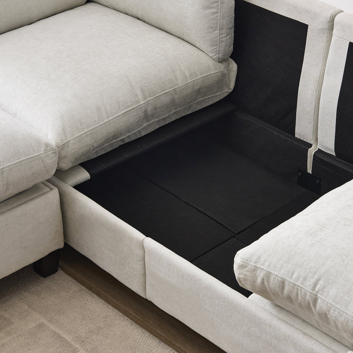 96.5" Sectional Couch for Living Room, Upholstered Soft Chenille Fabric Sofa, photo 8 of 10