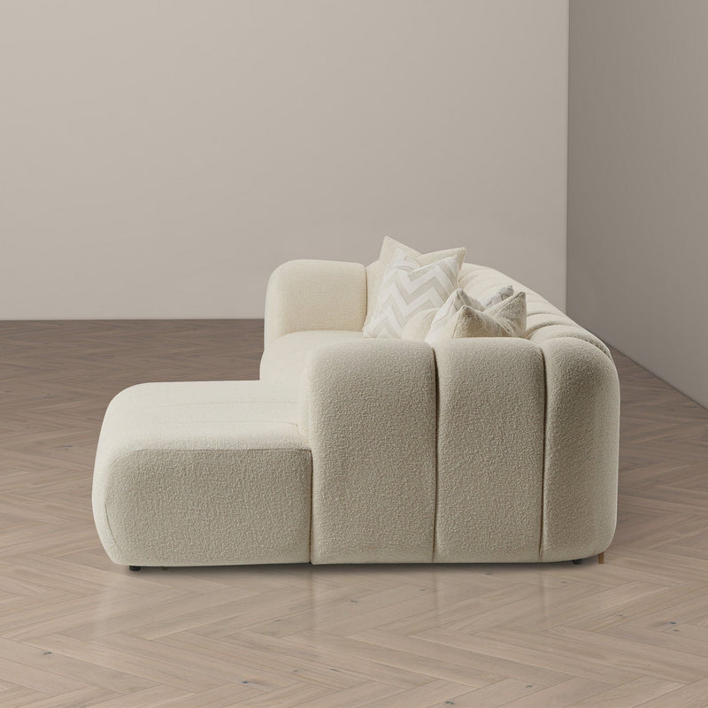 Beatrice - Modern Tufted Right Sectional Sofa - Ivory, photo 3 of 15