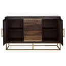 Zara 2-door 57-inch Wood Accent Storage Cabinet Black Walnut