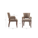 Elegant Arm Dining Chair With Brass Nail Head Detailing by HouseOfZazla