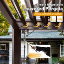 8x5 Ft Grill Louvered Pergola with Adjustable Roof and Built-in Gutter by HouseOfZazla