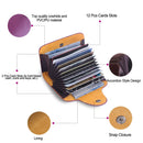 Credit Card Holder Wallet PU Leather Snap Closure Purse Accordion Case with 12 Pcs Card Slots