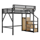 Loft Bed With Stairs, Storage Shelves, Wardrobe by HouseOfZazla