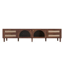TV Stand With App-Controlled LED Lights, 2 Drawers & Door Storage by HouseOfZazla