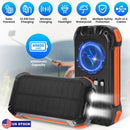 Portable Solar Charger 49800mAh Power Bank External Battery Pack 22.5W PD Fast Charging Built in 4 CablesÊ15W Wireless Charging LED Flashlight for Cam