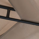 9.6' x 9.6' Patio Gazebo, Outdoor Canopy Shelter with 2-Tier Roof and Netting, Steel Frame for Garden, Lawn, Backyard, and Deck, Taupe