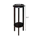 Round Accent Table With Open Shelf - Espresso by HouseOfZazla