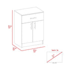 Pantry Organizer Cabinet One Drawer, Two Interior Shelves, Two Doors - White / Light Oak by HouseOfZazla
