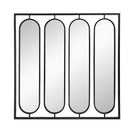 Large 4 Oval Wall Mirror With Square Frame, Home Decor For Living Room, Bedroom, Entryway, Office - Black