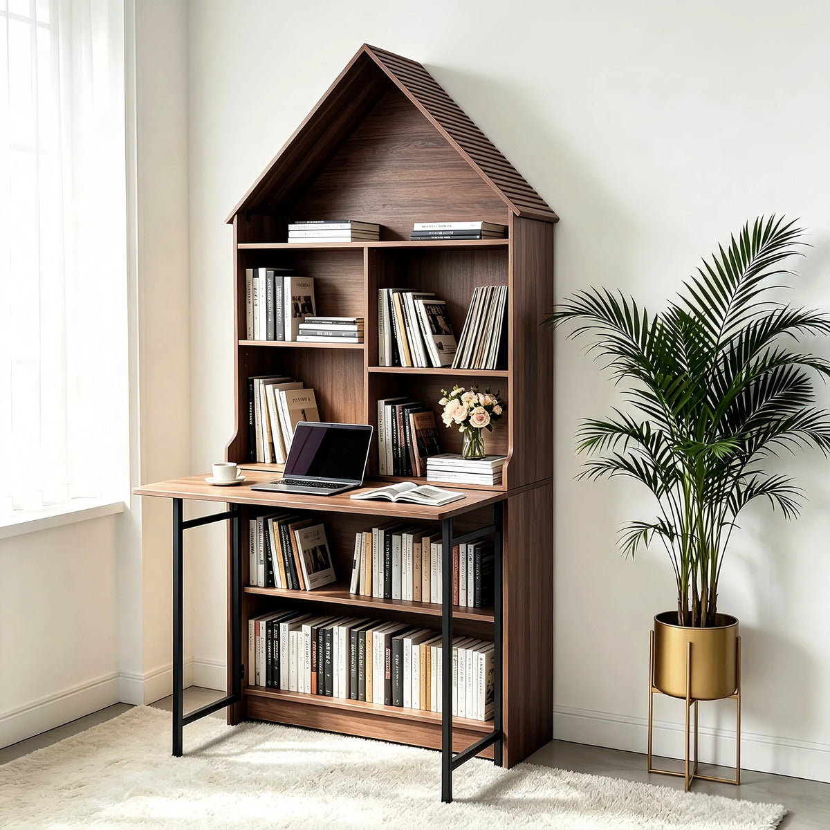 Folding Craft Desk with Storage Shelves, photo 6 of 9