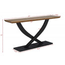 Entryway Console Table With Cross Legs Design - Natural / Espresso by HouseOfZazla
