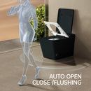 Black Square Smart Toilet with Built-In Tank and Remote Control by HouseOfZazla