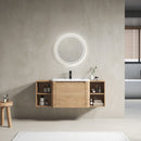 52" Wall-Mounted Bathroom Vanity with Ceramic Sink