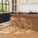 Sven - Modern Minimalist Low Back Counter Stool - Natural Blonde Ash by HouseOfZazla