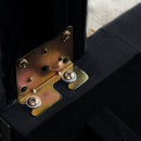 59.4 Inch Wide Black Velvet Sofa with Jeweled buttons, Square Arm, 2 Pillows