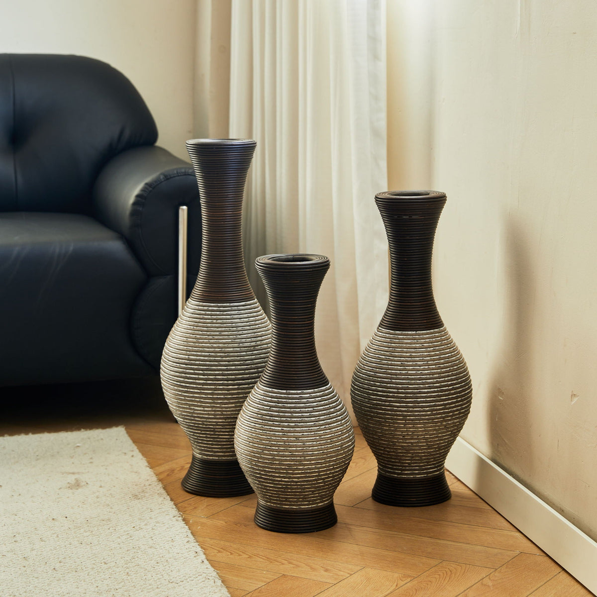 Tall Designer Floor Vase With Elegant 2 Tone, photo 4 of 36