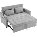 56.9' Loveseat Sofa Pull-out Sofa Bed Sleeper Sofa with a Reversible Backrest Cushion, Side Pockets, Two USB Ports and a Phone Holder for Living Room, Grey