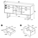5 Drawer Credenza With Open Shelving - Cappuccino by HouseOfZazla